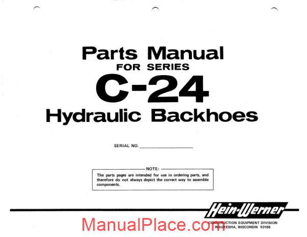 hein warner c24 pm 9308139 parts book page 1