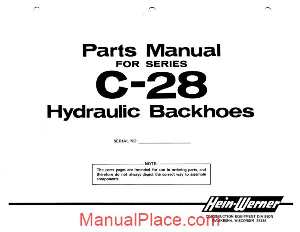 hein warner c28 pm9308140 parts book page 1