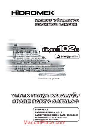 hidromek hmk 102b backhoe loader parts catalog 2006 page 1