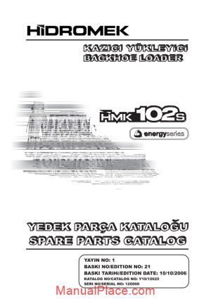 hidromek hmk 102s backhoe loader parts catalog 2006 page 1