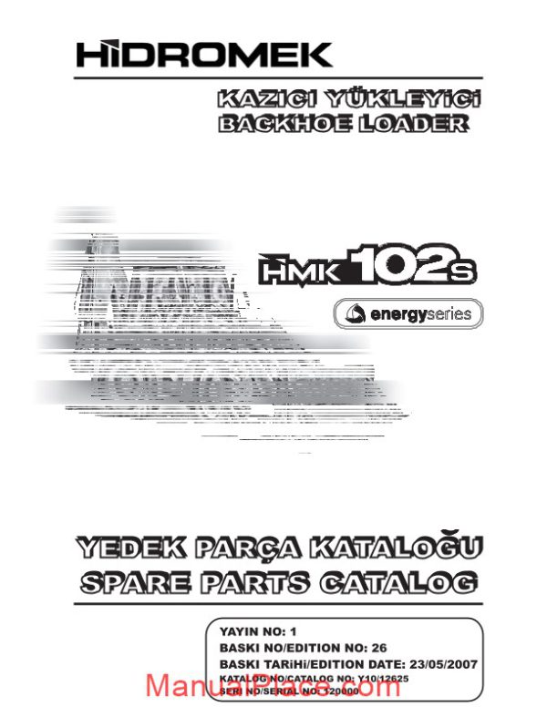 hidromek hmk 102s backhoe loader parts catalog 2007 page 1