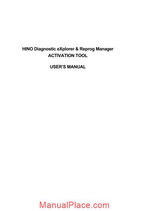 hino diagnostic explorer 3 0 dx activation user s manual page 1