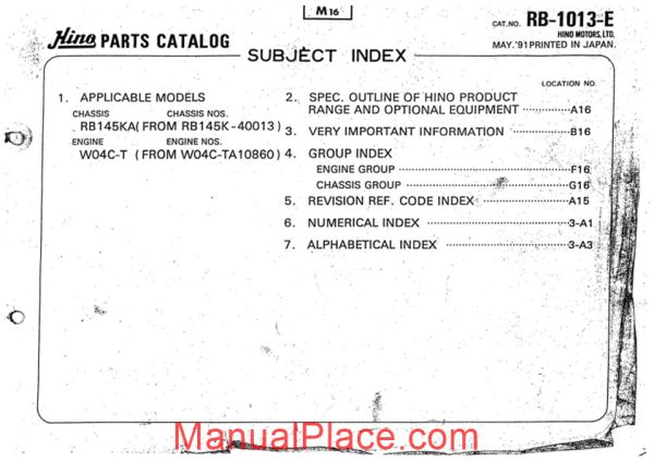 hino rb145 parts manual page 3