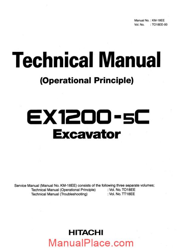 hitachi ex1200 5c excavator shop manual page 1