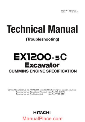 hitachi ex1200 5c excavator technical manual page 1