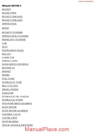 hitachi ex150 1 spare parts page 1