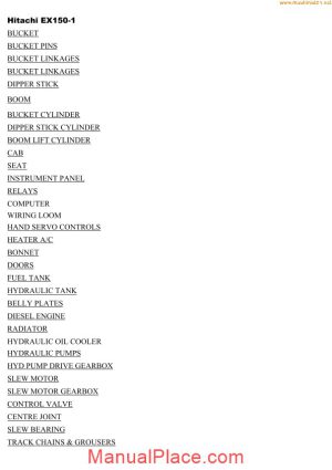 hitachi ex1501 part catalogue page 1