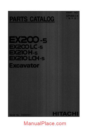 hitachi ex200 210 5 excavator parts catalog page 1