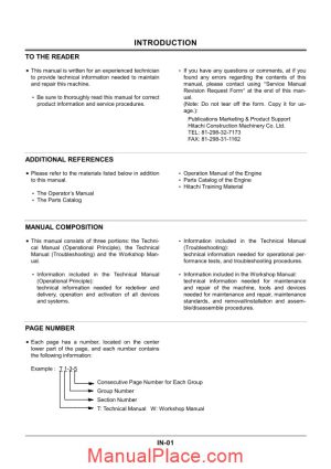 hitachi ex200 5workshop manual first part page 1