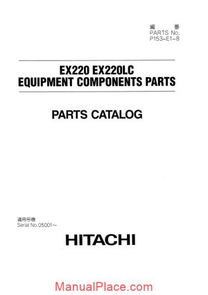 hitachi ex220 220lc equipment components parts page 1