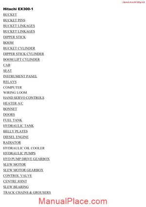 hitachi ex300 1 spare parts page 1