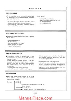 hitachi ex300 300lc 300h 300lch 3 technical manual page 1