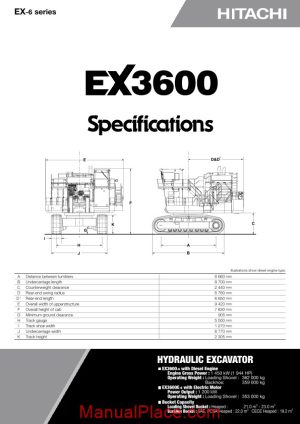 hitachi ex3600 hydraulic excavator page 1