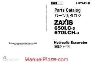 hitachi hydraulic excavator zaxis 650lc3 670lch 3 parts catalog page 1