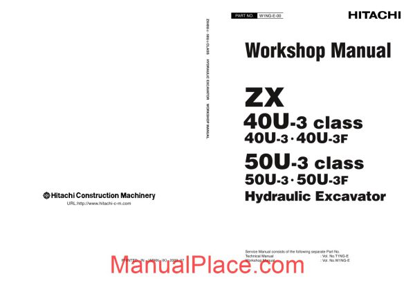 hitachi hydraulic excavator zx50 workshop manual page 1