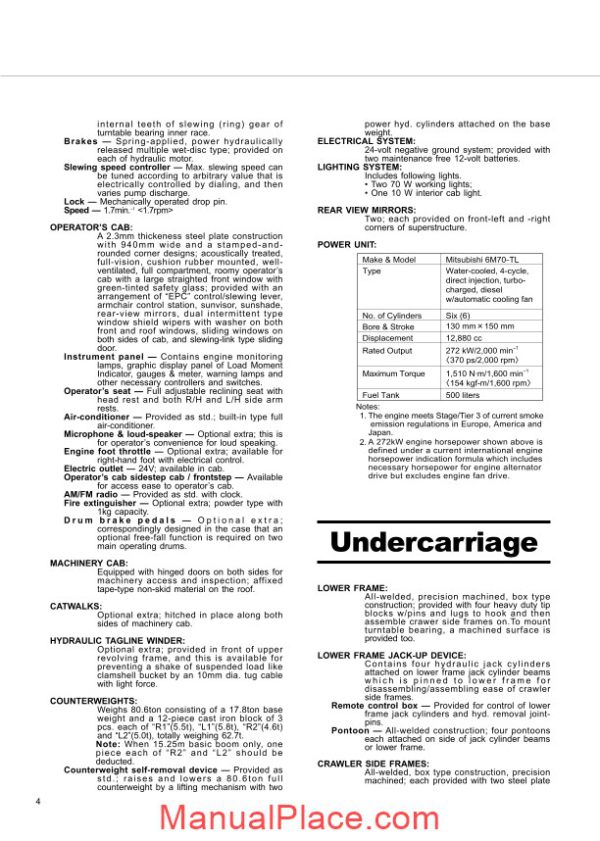 hitachi sumitomo scx2000a 2 hydraulic crawler crane specifications page 4