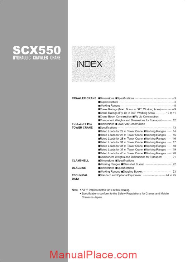 hitachi sumitomo scx550 hydraulic crawler crane specifications page 2