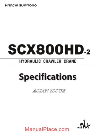 hitachi sumitomo scx800hd 2 hydraulic crawler crane specifications page 1