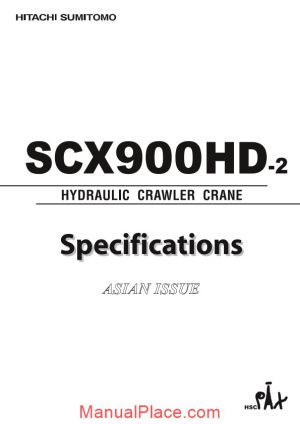 hitachi sumitomo scx900hd 2 hydraulic crawler crane specifications page 1