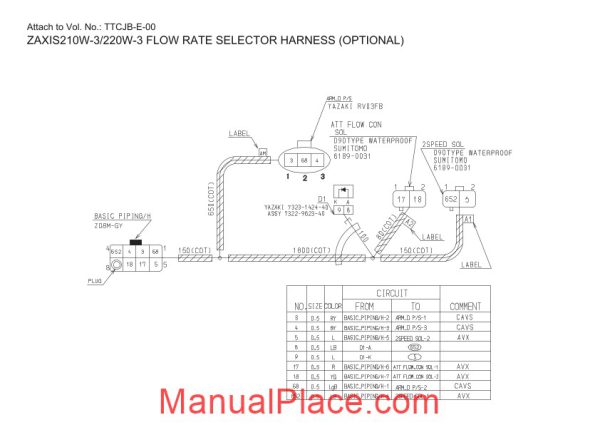 hitachi zaxis 140w 170w 190w 210w 220w 3 electrical circuit diagram 2 page 2