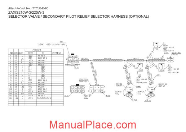 hitachi zaxis 140w 170w 190w 210w 220w 3 electrical circuit diagram 2 page 3