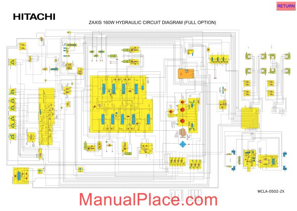 hitachi zaxis 160w hydraulic circut diagram page 1