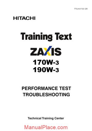 hitachi zaxis 170w 190w 3 training text performance test troubleshooting page 1