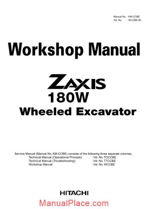 hitachi zaxis 180w workshop manual page 1