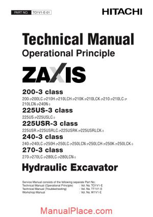 hitachi zaxis 200 225us 225usr 240 270 3 technical manual operational principle page 1