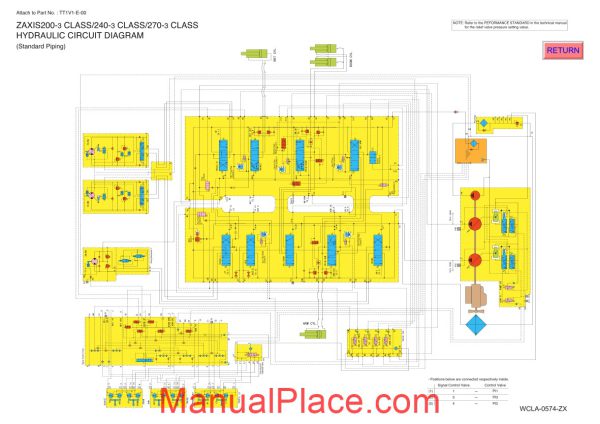 hitachi zaxis 200 240 270 hydraulic circuit diagram page 1