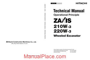 hitachi zaxis 210w 220w 3 technical manual operational principle page 1