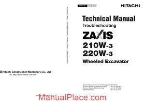 hitachi zaxis 210w 220w 3 technical manual troubleshooting page 1