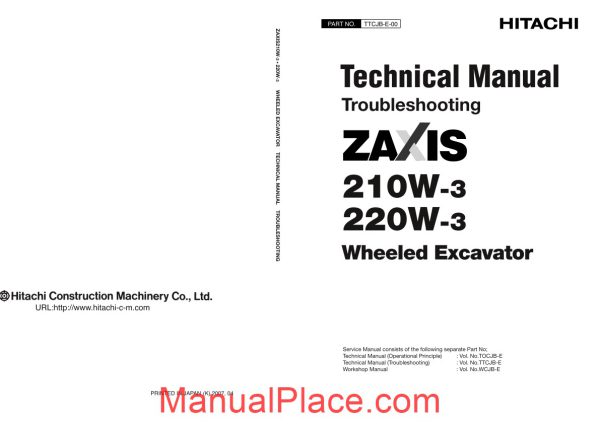 hitachi zaxis 210w 220w 3 technical manual troubleshooting page 1