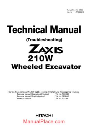 hitachi zaxis 210w technical manual page 1