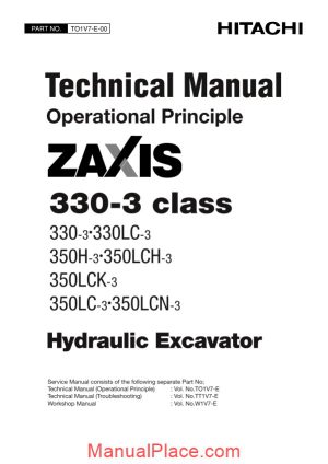 hitachi zaxis 330 3 class technical manual operational principle page 1