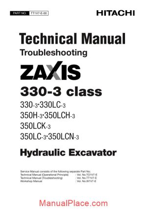 hitachi zaxis 330 3 class technical manual troubleshooting page 1
