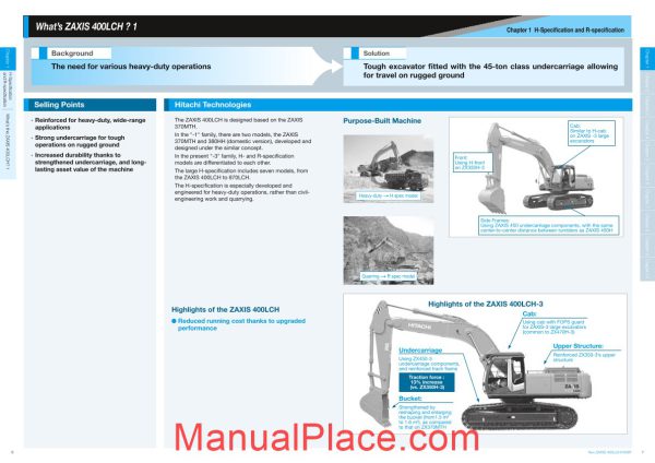 hitachi zaxis 400r 400lch hydraulic excavator sales manual page 4