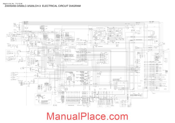 hitachi zaxis 450 500lc 520lch 3 electrical circuit diagram 23h13041 page 1