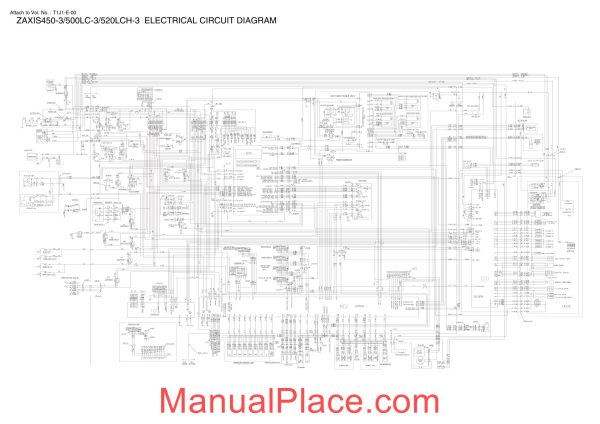 hitachi zaxis 450 500lc 520lch 3 electrical circuit diagram page 1