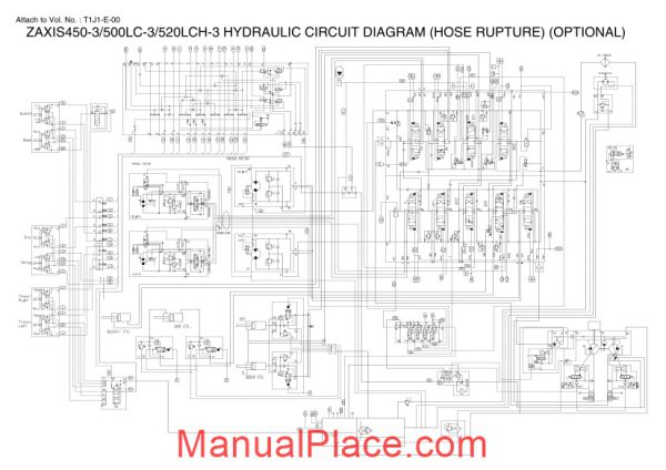 hitachi zaxis 450 500lc 520lch 3 hydraulic circuit diagram 2 page 1