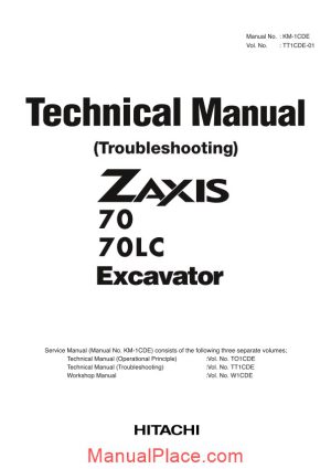 hitachi zaxis 70 70lc excavator technical manual page 1