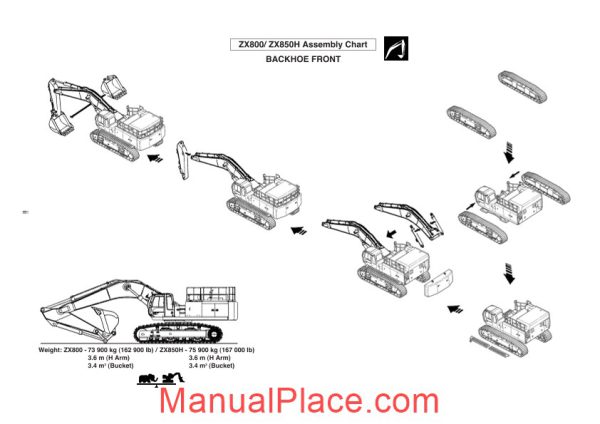 hitachi zaxis 800 850h assembly procedure manual page 3