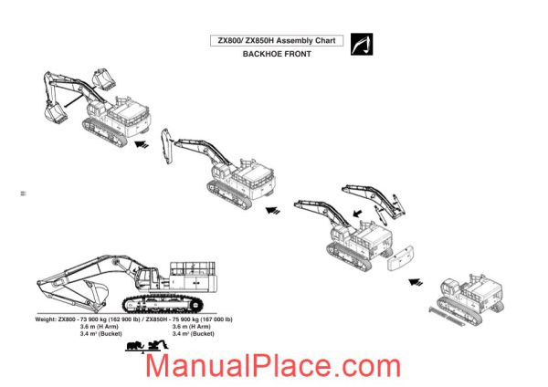 hitachi zaxis 800 850h assembly procedure manual page 4