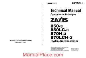 hitachi zaxis 850 850lc 870h 870lch 3 operational principle page 1