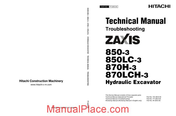 hitachi zaxis 850 850lc 870h 870lch 3 troubleshooting page 1