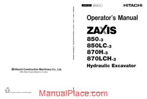 hitachi zw850 850lc 870h 870lch 3 hydraulic excavator operator manual page 1