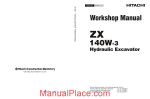 hitachi zx140w 3 hydraulic excavator workshop manual page 1