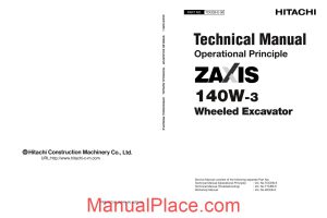 hitachi zx140w 3 wheeled excavatir technical manual operational principle page 1