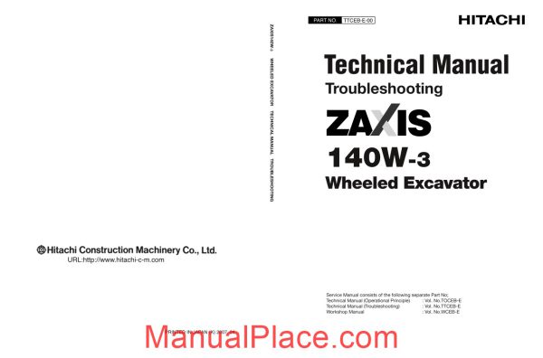 hitachi zx140w 3 wheeled excavator technical manual troubleshooting page 1