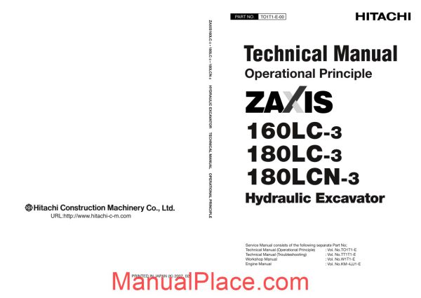 hitachi zx160lc 180lc 180lcn 3 hydraulic excavator operational principle page 1